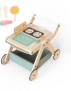 MamaToyz Antepremergator model BBQ cu masuta de activitati din lemn 5 in 1