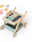MamaToyz Antepremergator model BBQ cu masuta de activitati din lemn 5 in 1