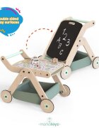 MamaToyz Antepremergator model City cu masuta de activitati din lemn 5 in 1