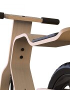 MamaToyz Bicicleta copii din lemn natural fara pedale RideMe scaun reglabil de la 34 cm la 40 cm cadru flexibil ce actioneaza ca o suspensie de la 2 ani pana la 30 de kg