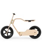 MamaToyz Bicicleta copii din lemn natural fara pedale RideMe scaun reglabil de la 34 cm la 40 cm cadru flexibil ce actioneaza ca o suspensie de la 2 ani pana la 30 de kg
