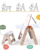 MamaToyz Masuta si tabla 2 in 1 cu scaunel Massam MDF