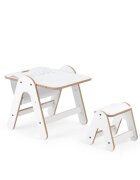 MamaToyz Masuta si tabla 2 in 1 cu scaunel Massam MDF