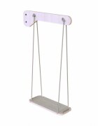 MamaToyz Pat Montessori din lemn cu tobogan tabla de scris masuta si leagan natur 250x100x150 cm