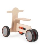 MamaToyz Ride-On copii cu 3 roti pentru copii Tribike lemn natural fara pedale scaun reglabil pe inaltime greutate maxima admisa 30 kg roti din cauciuc EVA