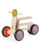 MamaToyz Ride-On copii cu 3 roti pentru copii Tribike lemn natural fara pedale scaun reglabil pe inaltime greutate maxima admisa 30 kg roti din cauciuc EVA