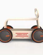 MamaToyz Ride-On copii din lemn 3 in 1 Ambulanta DriveMe Wood masinuta ride-on premergator si carucior de jucarii recomandat copiilor de la 10 luni roti silentioase cu viteza reglabila in functie de varsta copilului