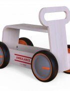 MamaToyz Ride-On copii din lemn 3 in 1 Ambulanta DriveMe Wood masinuta ride-on premergator si carucior de jucarii recomandat copiilor de la 10 luni roti silentioase cu viteza reglabila in functie de varsta copilului