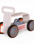MamaToyz Ride-On copii din lemn 3 in 1 Ambulanta DriveMe Wood masinuta ride-on premergator si carucior de jucarii recomandat copiilor de la 10 luni roti silentioase cu viteza reglabila in functie de varsta copilului