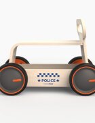 MamaToyz Ride-On copii din lemn 3 in 1 Politie DriveMe Wood masinuta ride-on premergator si carucior de jucarii recomandat copiilor de la 10 luni roti silentioase cu viteza reglabila in functie de varsta copilului