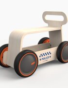 MamaToyz Ride-On copii din lemn 3 in 1 Politie DriveMe Wood masinuta ride-on premergator si carucior de jucarii recomandat copiilor de la 10 luni roti silentioase cu viteza reglabila in functie de varsta copilului