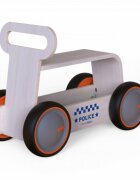 MamaToyz Ride-On copii din lemn 3 in 1 Politie DriveMe Wood masinuta ride-on premergator si carucior de jucarii recomandat copiilor de la 10 luni roti silentioase cu viteza reglabila in functie de varsta copilului