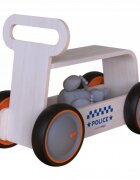 MamaToyz Ride-On copii din lemn 3 in 1 Politie DriveMe Wood masinuta ride-on premergator si carucior de jucarii recomandat copiilor de la 10 luni roti silentioase cu viteza reglabila in functie de varsta copilului