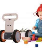 MamaToyz Ride-On copii din lemn 3 in 1 Vacuta DriveMe Soft masinuta ride-on premergator si carucior de jucarii recomandat copiilor de la 10 luni roti silentioase cu viteza reglabila in functie de varsta copilului