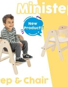 MamaToyz Scaunel inaltator 2 in 1 din lemn