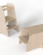 MamaToyz Turn de invatare multifunctional Kule Bend Natur utilizabil ca masa sau platforma de joaca