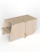 MamaToyz Turn de invatare multifunctional Kule Bend Natur utilizabil ca masa sau platforma de joaca