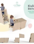 MamaToyz Turn de invatare multifunctional Kule Bend Natur utilizabil ca masa sau platforma de joaca