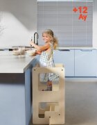 MamaToyz Turn de invatare multifunctional Kule Flip Natur utilizabil ca masa sau platforma de joaca