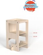 MamaToyz Turn de invatare multifunctional Kule Flip Natur utilizabil ca masa sau platforma de joaca