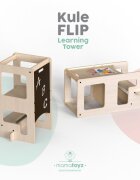 MamaToyz Turn de invatare multifunctional Kule Flip Natur utilizabil ca masa sau platforma de joaca