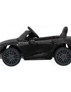 Maserati Masinuta electrica pentru copii Ghibli negru 60W cu telecomanda pornire lenta lumini suspensii panou audio scaun piele si roti din spuma Eva