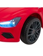 Maserati Masinuta electrica pentru copii Ghibli rosu 60W cu telecomanda pornire lenta lumini suspensii panou audio scaun piele si roti din spuma Eva