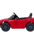 Maserati Masinuta electrica pentru copii Ghibli rosu 60W cu telecomanda pornire lenta lumini suspensii panou audio scaun piele si roti din spuma Eva