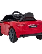 Maserati Masinuta electrica pentru copii Ghibli rosu 60W cu telecomanda pornire lenta lumini suspensii panou audio scaun piele si roti din spuma Eva