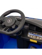 Maserati Masinuta electrica pentru copii MC20 GT2 albastru 110W cu telecomanda pornire lenta suspensii panou audio scaun piele si roti din spuma Eva