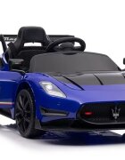 Maserati Masinuta electrica pentru copii MC20 GT2 Blue 300W cu echipare Premium si licenta pornire la buton scaun din piele slow start lumini suspensii roti din spuma Eva si scaun piele