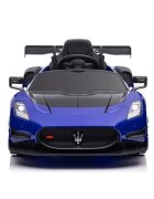 Maserati Masinuta electrica pentru copii MC20 GT2 Blue 300W cu echipare Premium si licenta pornire la buton scaun din piele slow start lumini suspensii roti din spuma Eva si scaun piele