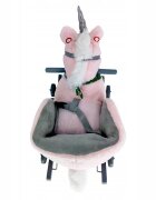 Matadi Calut balansoar interactiv pentru copii prevazut cu roti spatar si efecte sonore realiste realizat din plus pink unicorn dimensiune 65 x 50 x 36cm