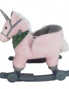 Matadi Calut balansoar interactiv pentru copii prevazut cu roti spatar si efecte sonore realiste realizat din plus pink unicorn dimensiune 65 x 50 x 36cm