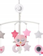 Matadi Carusel muzical mobil pentru patut din lemn Pink Owl