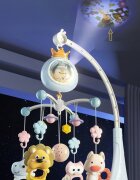 Matadi Carusel muzical pentru bebelusi cu telecomanda si proiector Pinguin Blue
