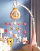 Matadi Carusel muzical pentru bebelusi cu telecomanda si proiector Pinguin Pink
