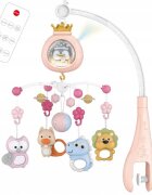 Matadi Carusel muzical pentru bebelusi cu telecomanda si proiector Pinguin Pink