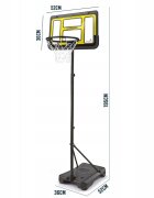 Matadi Cos de baschet interiorexterior reglabil 195cm Premium cu minge si pompa incluse