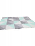 Matadi Covor multifunctional din spuma EVA tip puzzle GreyTurquoise 170x140x1 cm cu 60 elementeprotectie termoizolantacuratare usoarapiese interconectabilegeanta depozitare inclusa