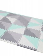 Matadi Covor multifunctional din spuma EVA tip puzzle GreyTurquoise 170x140x1 cm cu 60 elementeprotectie termoizolantacuratare usoarapiese interconectabilegeanta depozitare inclusa
