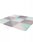 Matadi Covor multifunctional din spuma EVA tip puzzle GreyTurquoise 170x140x1 cm cu 60 elementeprotectie termoizolantacuratare usoarapiese interconectabilegeanta depozitare inclusa