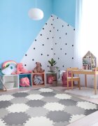 Matadi Covor puzzle din spuma EVA cu 43 elemente 150x130X1.2 cm Hexagonal Grey