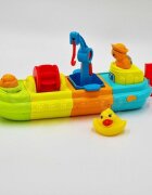 Matadi Jucarie pentru copii Woopie Boat cu macara angrenaje rotative compusa din 4 segmente colorate si dezasamblabile