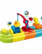 Matadi Jucarie pentru copii Woopie Boat cu macara angrenaje rotative compusa din 4 segmente colorate si dezasamblabile