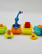 Matadi Jucarie pentru copii Woopie Boat cu macara angrenaje rotative compusa din 4 segmente colorate si dezasamblabile