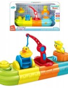 Matadi Jucarie pentru copii Woopie Boat cu macara angrenaje rotative compusa din 4 segmente colorate si dezasamblabile