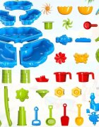 Matadi Masa activitati pentru apa si nisip cu accesorii incluse6 cuvemoara de apamargini rotunjitedimensiune 60x60x73 cm