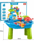 Matadi Masa interactiva de apa si nisip pentru copii Boat Blue cu moriscascaunel si jucarii nisip inclusedimensiune 55x30x40 cm