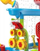 Matadi Masuta de activitati 3in1 pentru apa si nisip Mega set cu scaunel36 accesorii incluseefect de ploaiemoara de apa